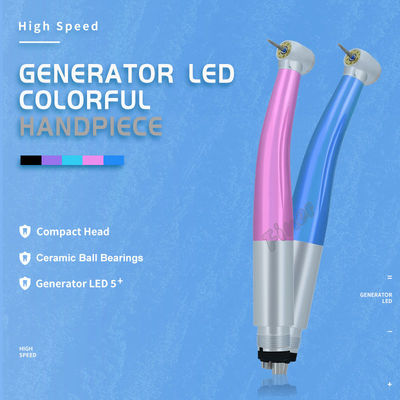 에어 터빈 치과 광섬유 5 LED 조명 치과 전자 발전기 고속 손기